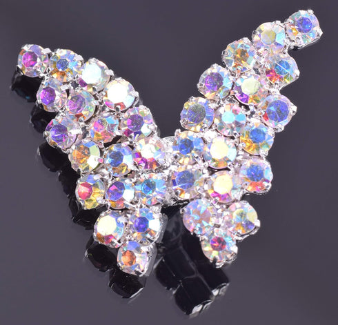 KAOYOO 10Pcs Crystal Rhinestone Butterfly Embellishments Buttons Sew on Buttons for DIY,Decoration(20mm/AB)...