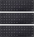 3PCS Universal English Keyboard Letter Stickers, Replacement English Keyboard Stickers with Black Background and White Lettering for PC Computer L...