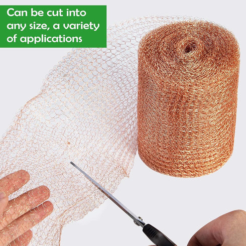 Wanqueen Copper Mesh Roll for Mice Rat Rodent Repellent, Sturdy 5’’ * 32Ft Copper Wool Mouse Trap for Bat Snail Bird Control with Packing Tool...