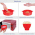 Microwave Popcorn Popper with Lids - Silicone - No Oil or Butter Required - Collapsible Bowls - BPA-Free Container - Movie Night Supplies - Red...