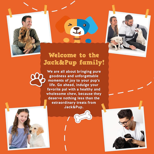 Jack&Pup 6" Beef Collagen Sticks for Dogs | Rawhide Free Dog Chews Long Lasting | Single Ingredient Healthy Dog Treats for Medium Dogs | Bully Sti...