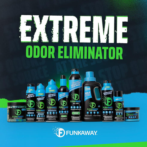 FunkAway Aerosol Spray, 8 oz., Extreme Odor Eliminator Spray, Ideal for Shoe Smells, Pet Odors and Bulky Stuff that Won't Fit in the Wash; Attacks...