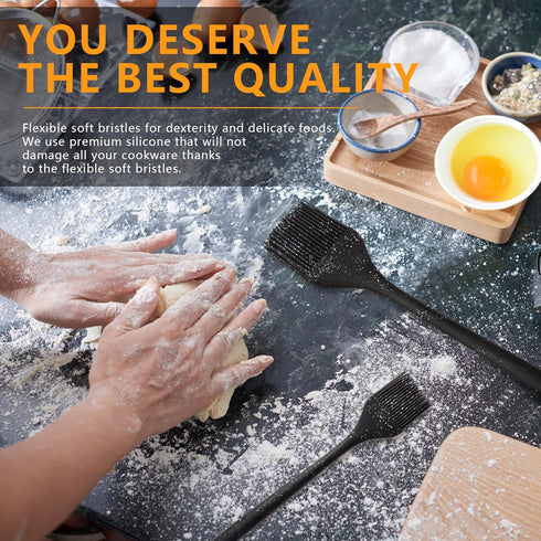 Silicone Basting Pastry Brush, Silicone Basting Brush For Cooking Heat Resistant and One-Pieces Design, BPA-Free, Brushes Spread Oil Butter Sauce ...