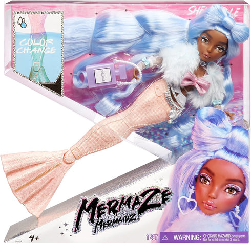 MERMAZE MERMAIDZ Color Change Shellnelle Mermaid Fashion Doll with Designer Outfit & Accessories, Stylish Hair & Sculpted Tail, Poseable, Multicol...