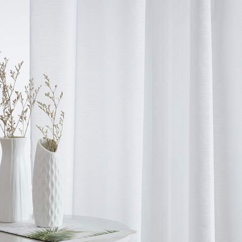 HLC.ME Lauren Semi Sheer Light Filtering Transparent Pocket Top & Back Tab Lightweight Short Window Curtains Drapery Panels Bedroom & Living Room,...