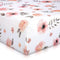 Pink Floral Girl Crib Sheet - 100% Finely Combed Cotton, Breathable, Super Soft Watercolor Rose Baby Girl Crib Sheets, 52' x 28' x 9' Fits Standar...