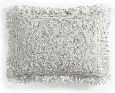 Beatrice Home Fashions Medallion Chenille Bedspread, Standard Sham, Gray...