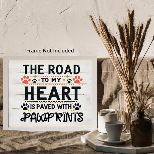 Posterizer 1 pcs-Dog, Cat or Pet Lovers Pawprint Art-Art for Animal Lovers- Gift for Men Women Teens-Gift for Couples boyfriend girlfriend Husband...