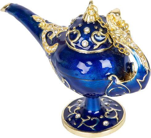 QIFU Hand Painted Enameled Magic Lamp Style Trinket Box Hinged Unique Gift for Home Decor...