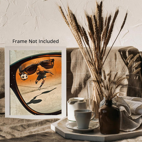 Posterizer 1 pcs-Football Soccer match scene seen through the reflection sunglasses 2-Sports & Hobby Art Gifts for sports fans Decor for Home & Of...
