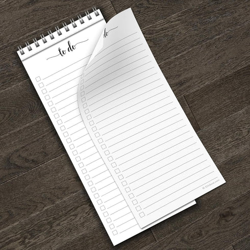 321Done Skinny to Do List Notepad, 3.7x8.5 Spiral - Made in USA, Undated Daily Checklist, Simple Stylish to-Dos Memo Pad for Planning, Tasks, Appo...