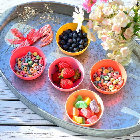 Youngever 9 Pack 10 Ounce Plastic Bowls, Kids Plastic Bowls, Set of 9 (9 Peach Colors)...