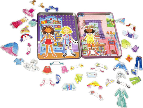 Bendon Daisy Girls Dress Up Magnetic Tin Playset with 3 Illustrated Magnet Sheets and Dual Playscenes TS Shure 50255, Multicolor...