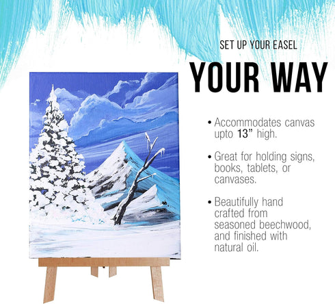 US Art Supply 14 inch Tall Medium Tabletop Display A-Frame Easel (1-Each), Accommodates canvas art up to 12" high...