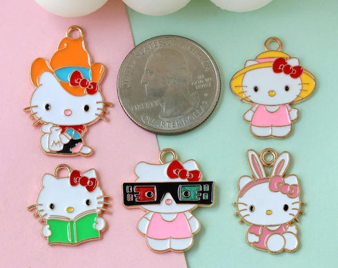 Anjulery 36 Pieces Enamel Cat Charms for Jewelry Making - Cute Kitty Charm for Bracelets Earrings Necklaces Pendants Crafts (36Pcs Cat-E)...
