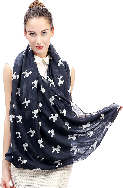 Lina & Lily Poodle Dog Print Women's Infinity Scarf Lightweight...