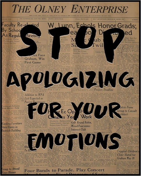 Posterizer 1 pcs-Retro Dictionary print-Stop apologizing for your emotions-Quotes and Poems-Motivational & Inspirational Art-Decor for Home & Offi...