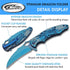 SZCO Supplies 300580-BL Titanium Finished Blue Dragon Edc Folding Knife with Pocket Clip, 8.5" Length...