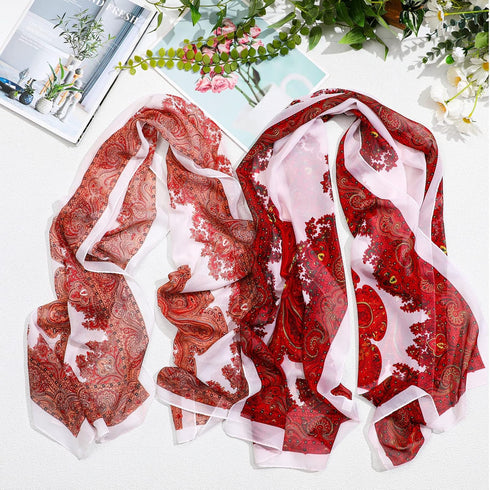 Sureio 6 Pcs Scarves for Women Lightweight Summer Floral Print Pattern Scarf for Women Dressy Long Thin Scarf Shawl(Classic Style)...