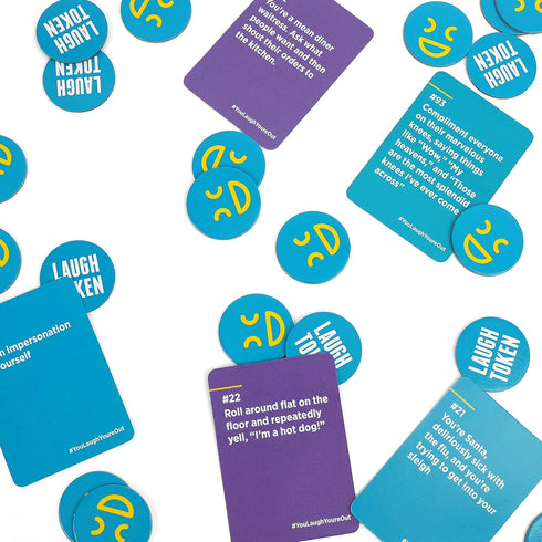 DSS Games You Laugh You're Out A Party Game with Hilarious Charades Family Card Games for Adults & Kids, 125 Prompt Cards Fun Card Games for Famil...