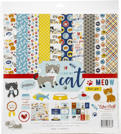 ECHO PARK PAPER COMPANY I LOVE MY CAT COLL 12X12 KIT...
