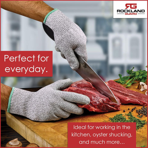 Rockland Guard Professional Oyster Shucking Knife Set - Includes 3.5" Stainless Steel Oyster Shucker with Non-Slip Handle & Bent Tip, Kitchen Cutt...