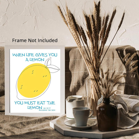 Posterizer 1 pcs-When Life Gives You A Lemon-Comedy Art-Motivational & Inspirational Art-Decor for Home & Office- unframed wall art...