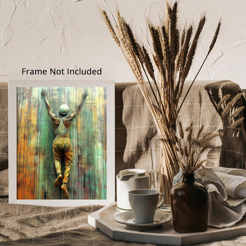 Posterizer-color paint splashes-dancer on mural street graffiti -2-Retro Art-Abstract & Modern Art-Gift for Street Art, Mural Fans- unframed wall ...