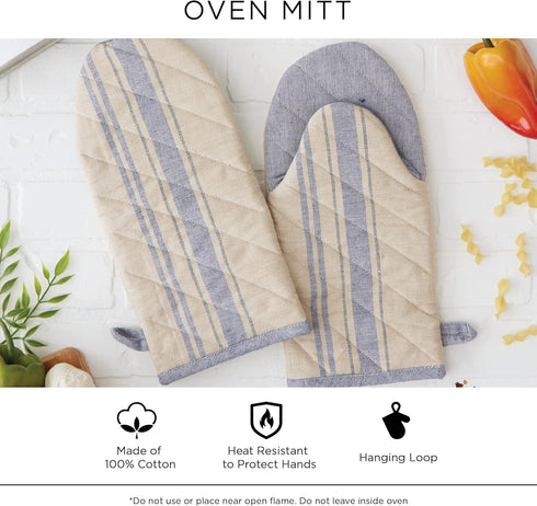 DII Buffalo Check Kitchen Collection, Classic Farmhouse Kitchen Set, Oven Mitt, Pink &White, 2 Piece...