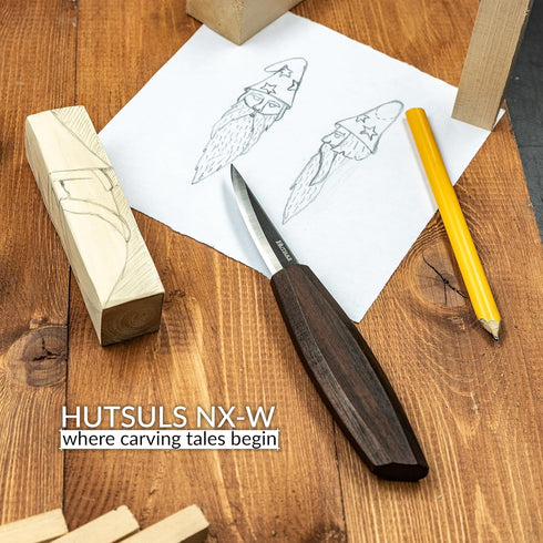NX-W Wood Carving Knife Woodworking - Elite Woodworking Knife for Whittling Experience, Robust Roughing Knife for Wood Carving Quality, Novice's D...