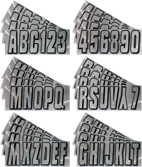 Hardline Products Series 320 Factory Matched 3-Inch Boat & PWC Registration Number Kit, Chrome/Black - CHBLK320...