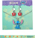 Disney Lilo & Stitch Jewelry Set Official License, Flower Charm Hoop Earrings and 16+3 Stitch Necklace Fashion Jewelry Set...