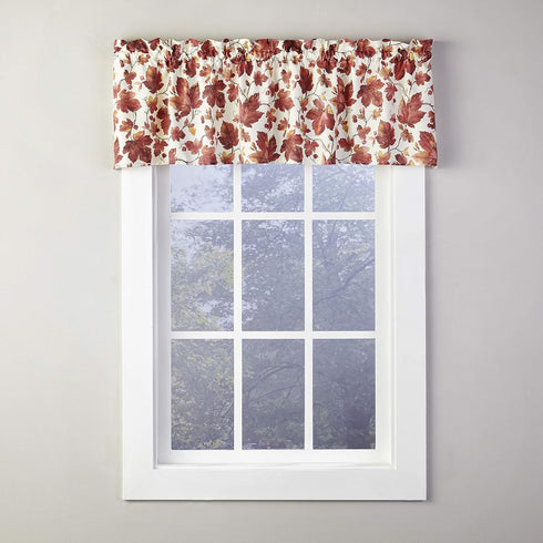 SKL Home Harvest Falling Leaves Valance, Spice 58.00" x 13.00"...