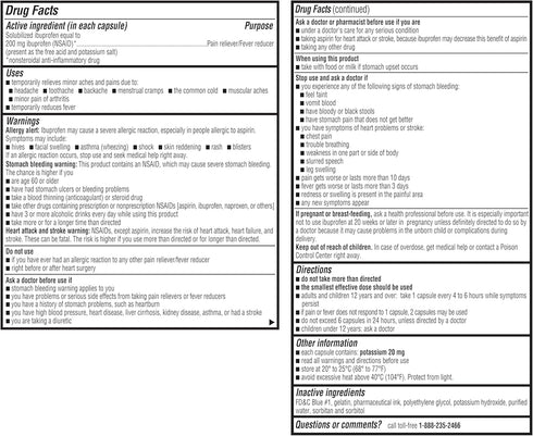 Ibuprofen 200 Mg Softgels, Pain Reliever/Fever Reducer (NSAID), 240 Count...