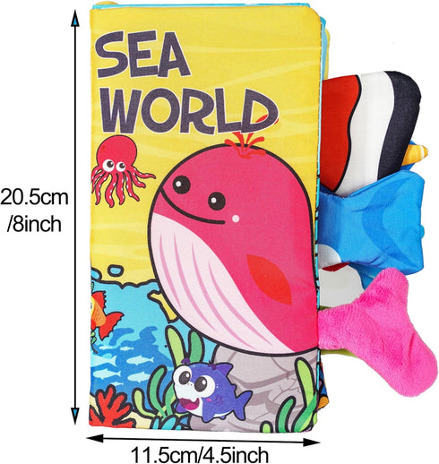 Baby Plush Cloth Book Toy ,Soft Crinkle Books for Babies, Non Toxic Fabric Touch and Feel Crinkle Cloth Books Early Educational Stimulation Toys f...