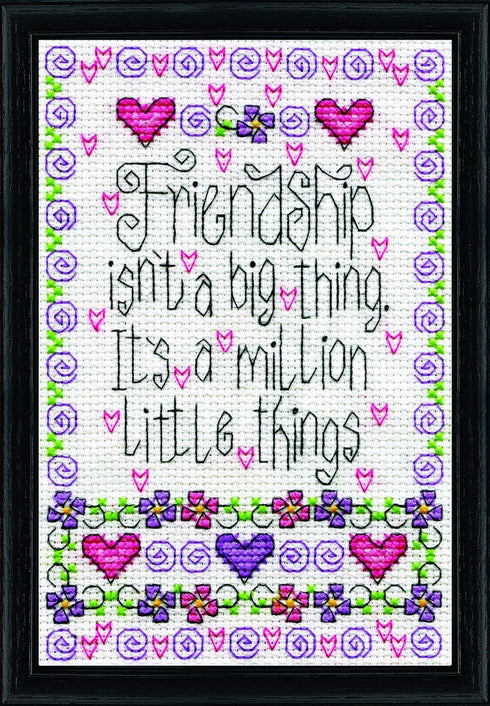 Design Works Crafts Friendship, 5 x 7 Counted Cross Stitch Kit White...