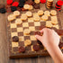 48 Pieces Wooden Checkers 1.06 Inch Wooden Checkers Pieces with Stackable Ridge in Drawstring Storage Pouch Red Black Dark Brown Wood Color (Red, ...