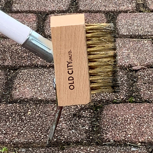 Moss Removal Deck Crevice Cleaning Tool- 2 Paver Brushes Tool for Weeding Between Pavers, Wire Brush with Weed Hook, Deck Cleaner, Crack Weeder, P...