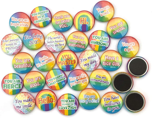 Love Saves Lives Mini Magnets - Rainbow Edition (1" Magnets, 30 Piece Set)...