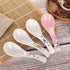 VanEnjoy Set of 4 Chinese/Japanese Ceramic Soup Spoons, Pink Cherry Blossom in Snow Pattern Ceramic Spoon Suitable for Soup...