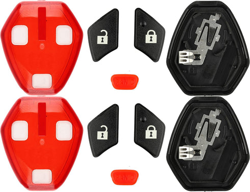 KeylessOption Keyless Entry Remote Uncut Blank Car Key Blade Fob Case Shell Button Pad Outer Cover Repair (Pack of 2)...
