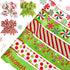 Whaline 6 Rolls Christmas Wired Edge Ribbon Candy Wired Ribbon Peppermint Candy Canes Swirl Craft Ribbon Red Green Glitter Dot Merry Christmas Dec...