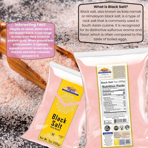 Rani Black Salt Powder (Kala Namak) Mineral 7oz (200g) ~ Unrefined, Pure and Natural | Vegan | Gluten Friendly | NON-GMO | Indian Origin | Perfect...