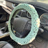 Crochet Steering Wheel Cover Set,Cute Car Steering Wheel Cover Boho 14-15 in,Handmade Daisy Granny Square Pattern Gift,Women Car Accessories (A Wh...