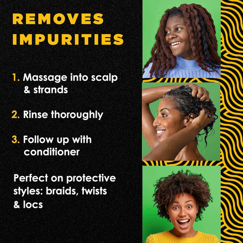 My Black is Beautiful Clarifying Sulfate Free Shampoo for Build Up, For Dry and Damaged Hair, Blue Ginger and Mint, 9.6 fl oz...