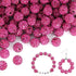 150 pcs 10mm Rhinestone Beads for Crafting, Fuchsia Shiny Round Shamballa Disco Beads Bulk, Fancy Sparkle Crystal Clay Bead for Necklace Bracelet ...