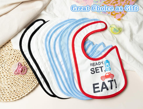 10Pcs Waterproof Baby Bibs Unisex Newborn Babies Food Bibs Baby Keepsake Birthday Gift for Drooling Feeding Eating Teething, 6-12 Months...