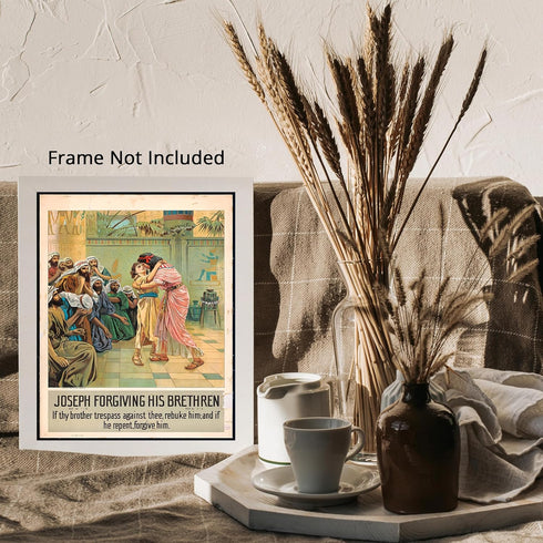 Posterizer 1 pcs-Joseph forgiving his brethren poster-Religious Posters-Gifts for Christians -Decor for Church, Sunday School Classroom- unframed ...