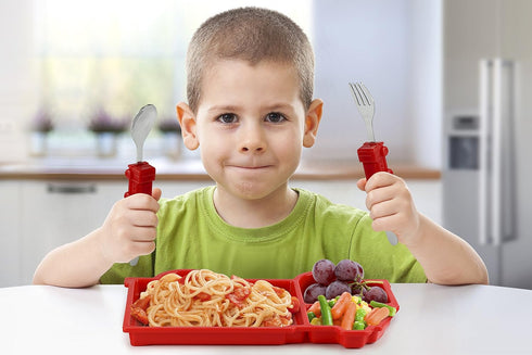 Funwares Fire Engine Kids' Dinnerware Set: Durable, Divided Plate, Ideal for Picky Eaters, Educational Mealtime, Easy Cleaning, Gift For Toddlers...