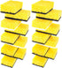 Yellow Multi Use Scrub Sponge. Made in Europe. Large Pack of 18. 4.3x2.8x1.4 inches. Black Heavy Duty & White Non Scratch Fiber. Best Odorless & D...